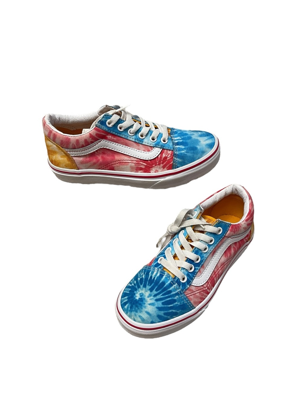 Vans Old Skool Tie-Dye Block Retro Low Top Lace Up Sneakers Kids size 3